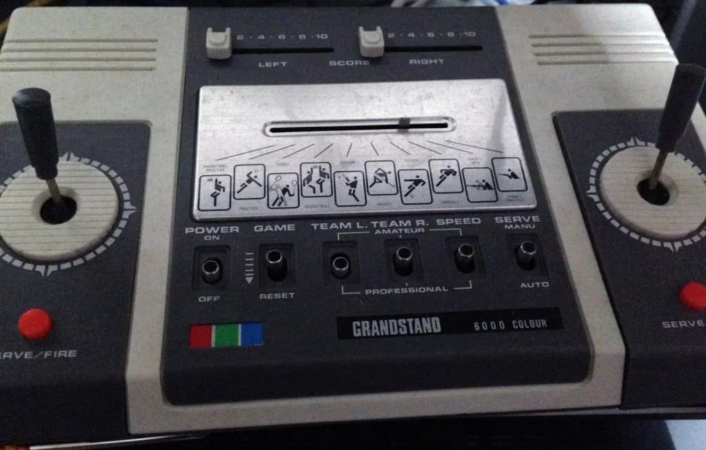 A Grandstand 6000 Colour video game console from the 1970s