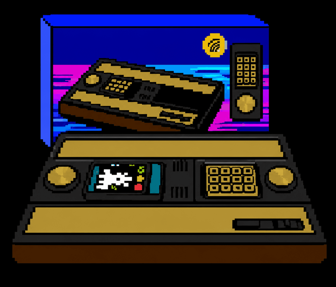 Pablonet-style pixel artwork for Intellivision Sprint review – the perfect re-imagining of my very first console