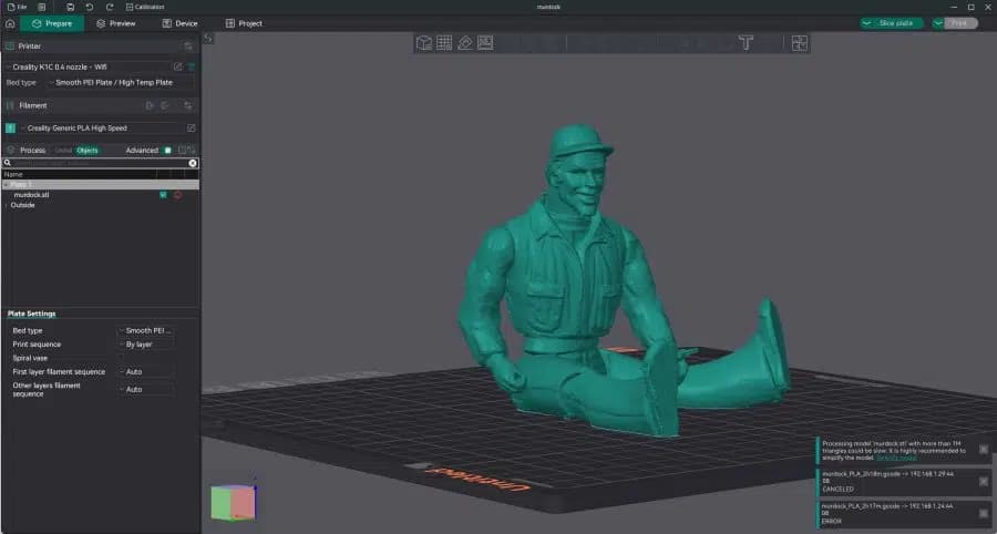 A digital scan of a 1980s A-Team Murdock figurine