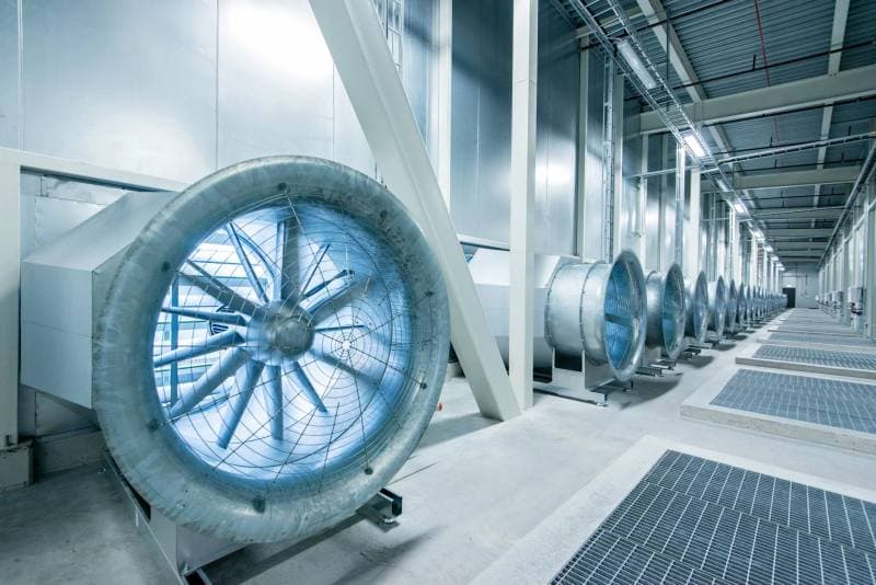 Cooling fans inside Meta's Luleå data centre