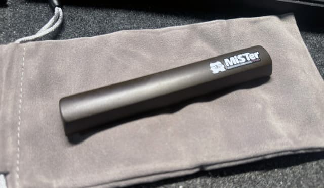 A keyboard spacebar printed with the MiSTer FPGA logo