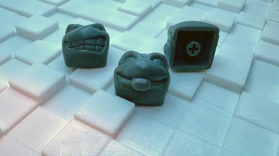 3D printed TMNT keycaps.