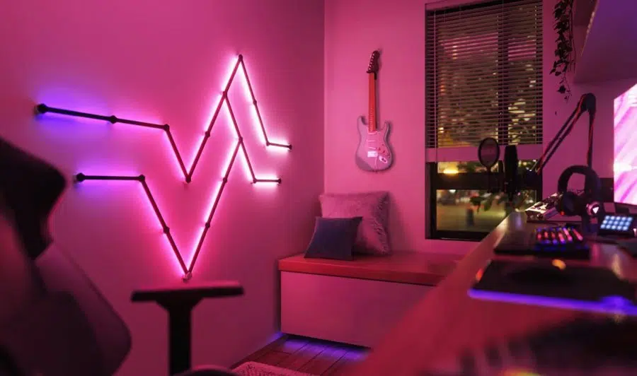 A room decorated with Nanoleaf products