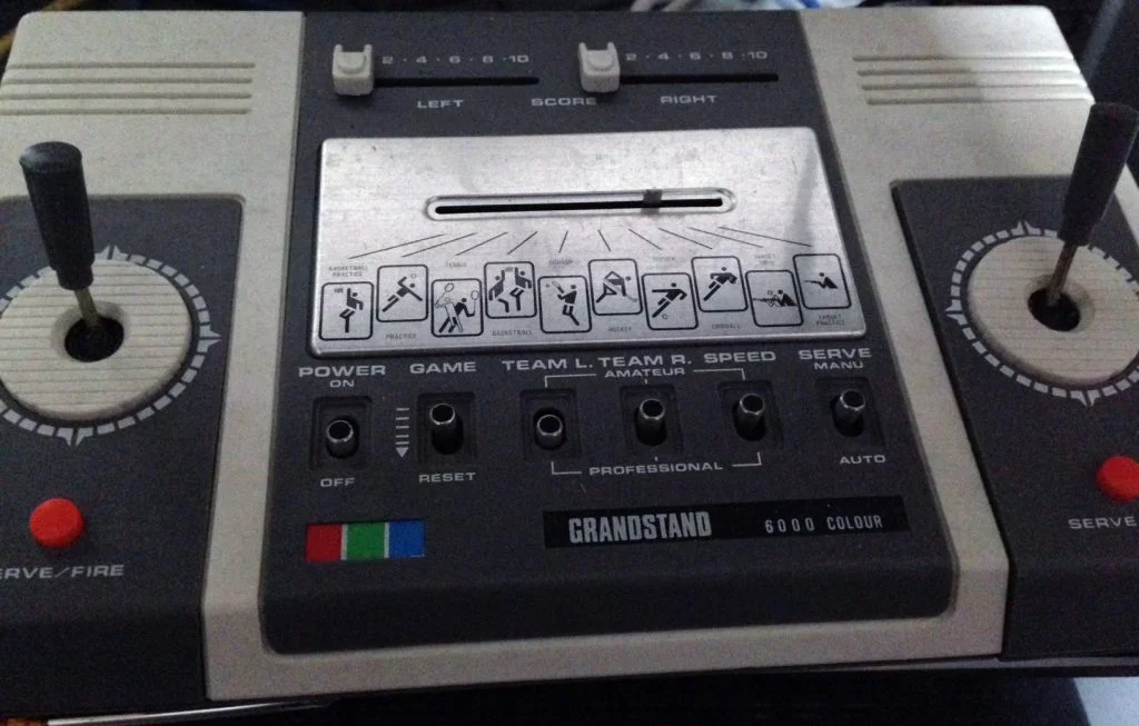 A Grandstand 6000 Colour video game console from the 1970s