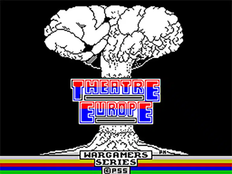 The Theatre Europe title screen with its mushroom-cloud logo