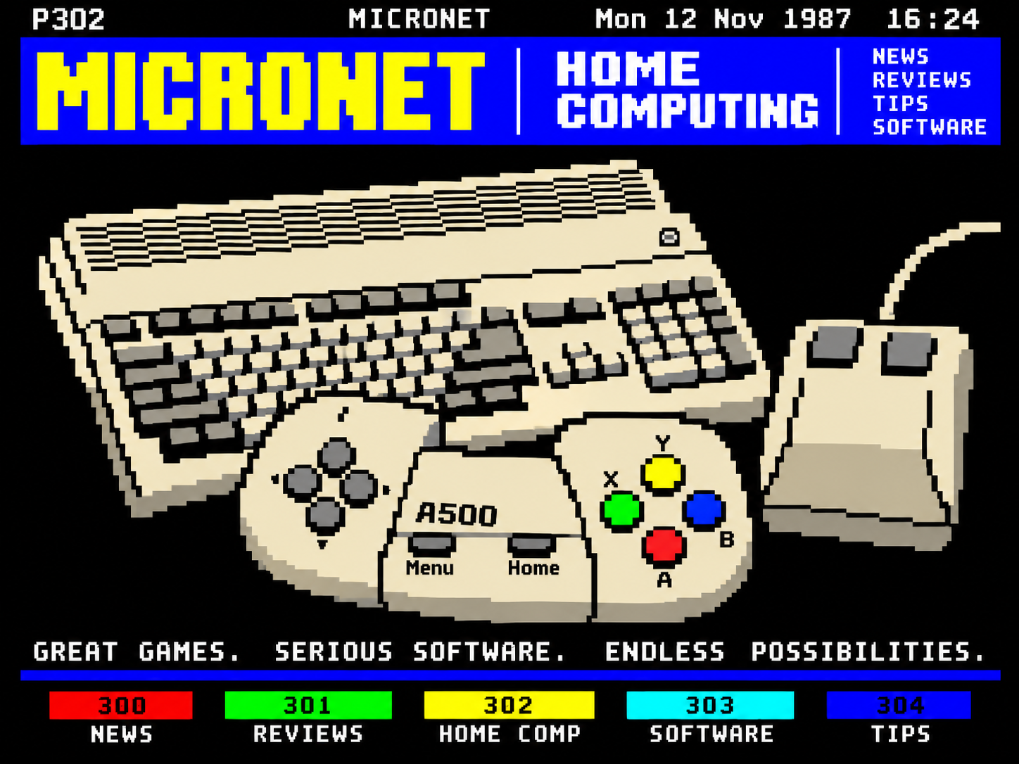 Pablonet-style pixel artwork for The Amiga A500 Mini – Retro creators talk games, hardware & future projects