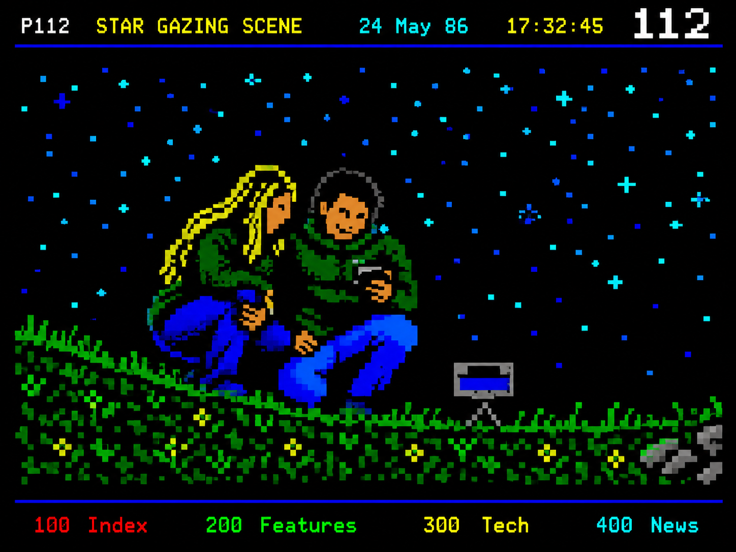 Pablonet-style pixel artwork for Dwarf 3 Smart Telescope review – stunning astrophotography even in the middle of a city