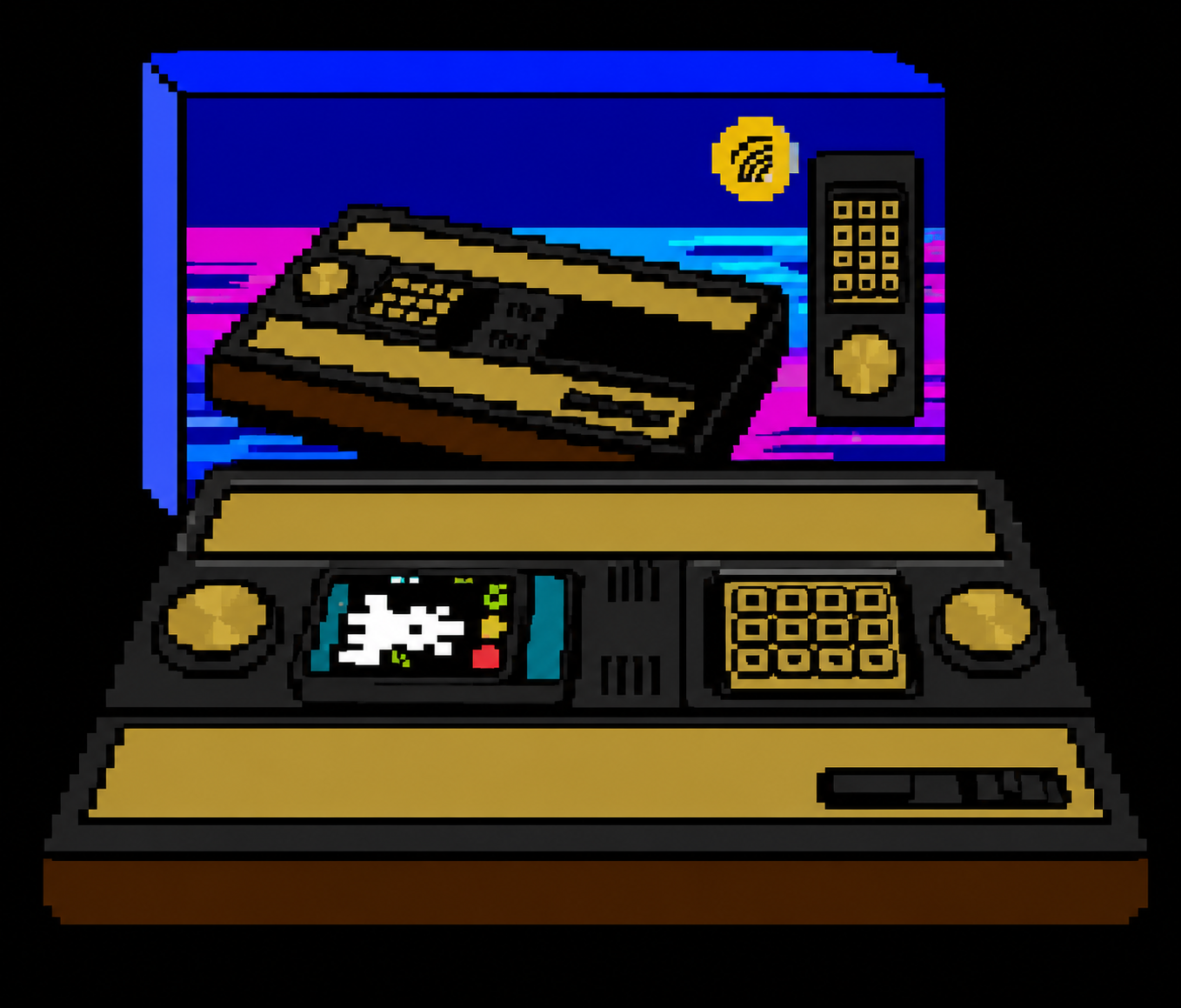 Pablonet-style pixel artwork for Intellivision Sprint review – the perfect re-imagining of my very first console