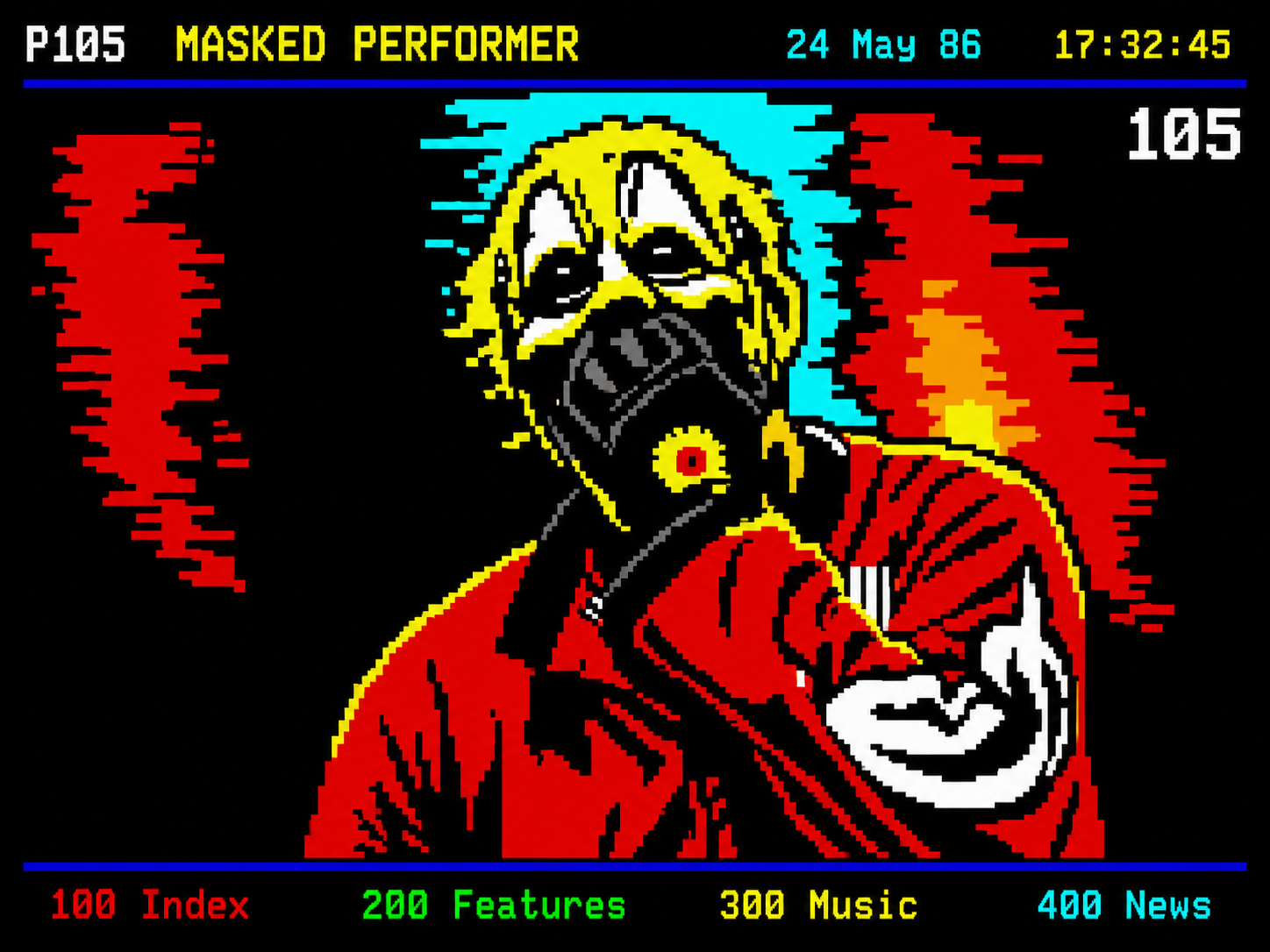 Pablonet-style pixel artwork for Exclusive: Slipknot’s Clown is building a Minecraft Realm called Vernearth, powered by grief, glitches, and a refusal to play safe