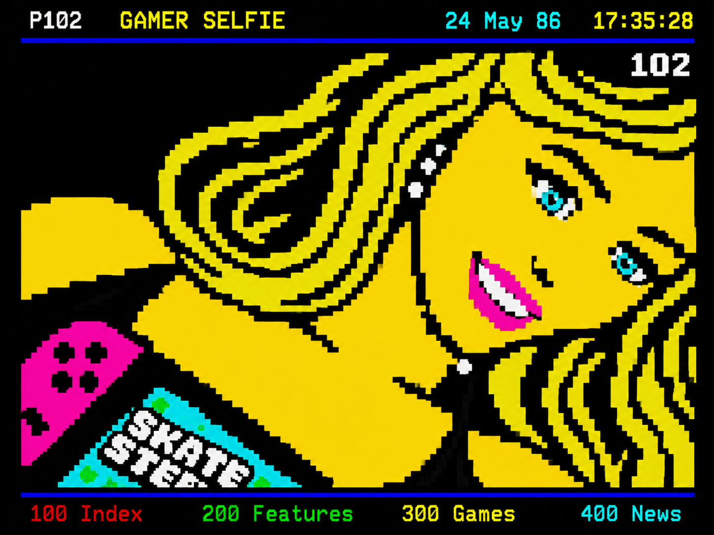 Pablonet-style pixel artwork for Social media star Sterre Meijer on getting her own skateboarding game, online hate, and, weirdly, being mistaken for AI