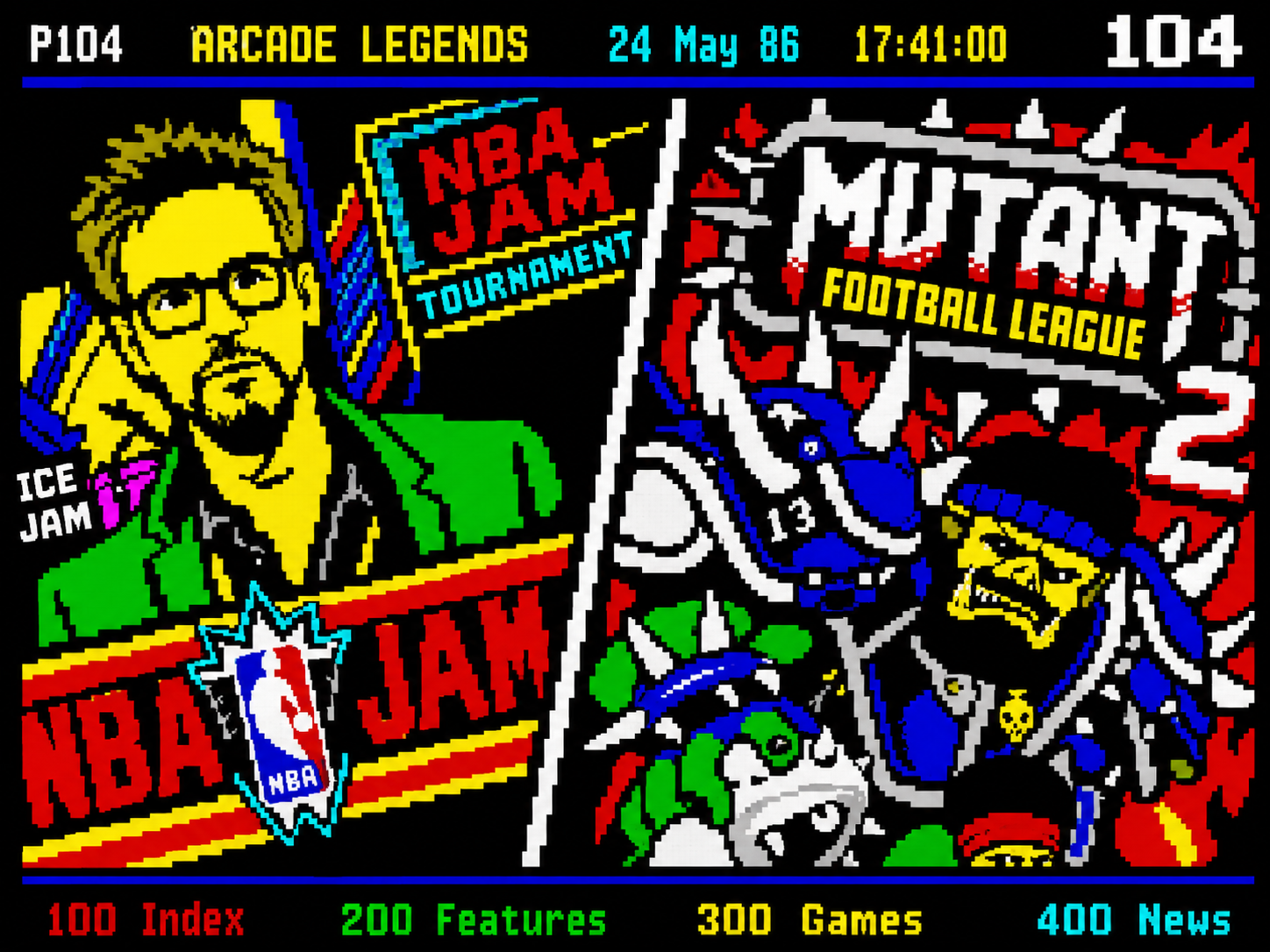 Pablonet-style pixel artwork for Exclusive: Say hello to Mr Boomshakalaka: Tim Kitzrow on NBA Jam, MFL, and building an Adult-Swim-style sports universe