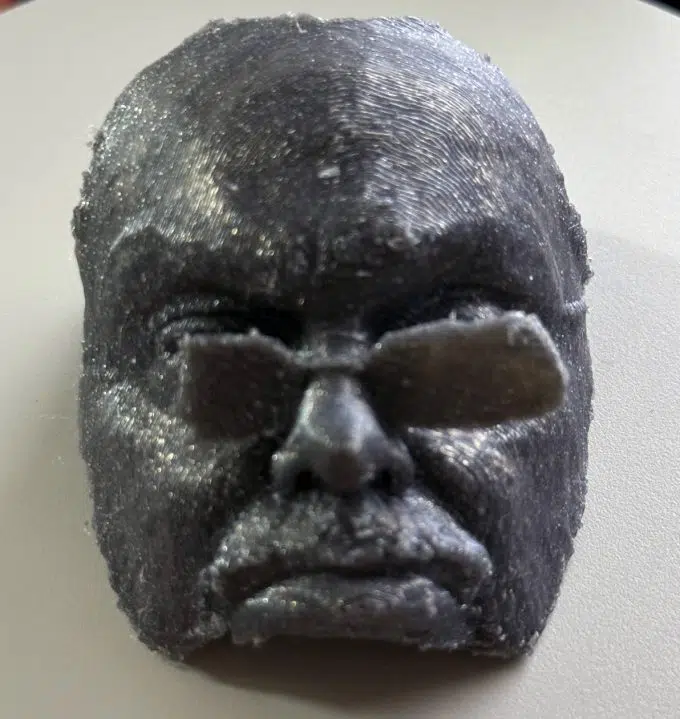 A facial scan printed from the Moose capture