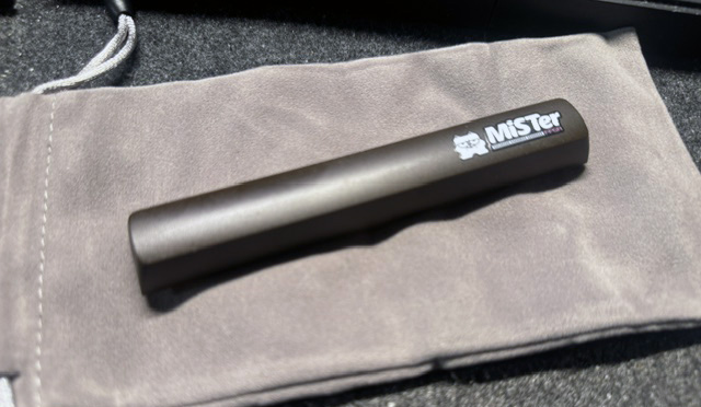 A keyboard spacebar printed with the MiSTer FPGA logo