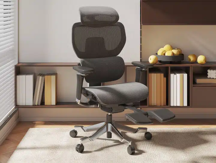 FlexiSpot C7 Morpher chair with its leg rest extended