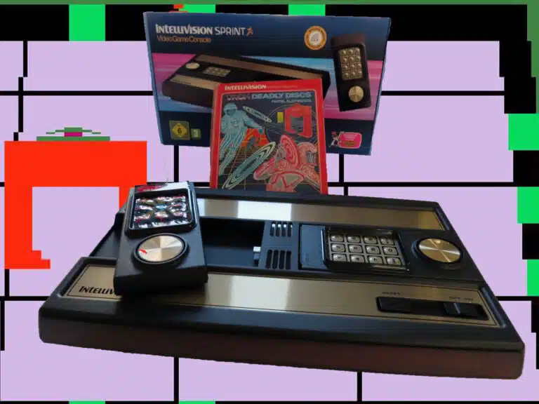 The Intellivision Sprint with a TRON Deadly Discs overlay